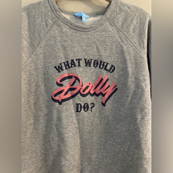 Draper James ‘What Would Dolly Do’ Light Grey Sweatshirt in Size Small - Picture 3 of 9